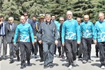 Cumhurbaşkanı Gül ile Gençlik ve Spor Bakanı Kılıç, Çankaya Köşk'ünde pedal çevirdi.