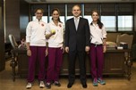 Gençlik ve Spor Bakanı Akif Çağatay Kılıç, 12 yaş Tenis Kız Milli Takımı'nı makamında kabul etti. 