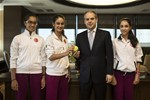 Gençlik ve Spor Bakanı Akif Çağatay Kılıç, 12 yaş Tenis Kız Milli Takımı'nı makamında kabul etti.