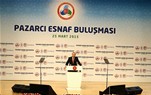 Cumhurbaşkanı Recep Tayyip Erdoğan ile Gençlik ve Spor Bakanı Akif Çağatay Kılıç, ATO Congresium'da düzenlenen Türkiye Pazarcılar, Meyveciler ve Sebzeciler Federasyonu Üyeleri ile toplantıya katıldı.