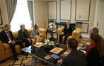 Gençlik ve Spor Bakanı Akif Çağatay Kılıç, Alman Hanns Seidel Vakfı Başkanı Prof. Ursula Maanle ve Hanns Seidel Vakfı Asya Daimi Temsicisi Max Meier'i KYK Genel Müdürlüğü'nde kabul etti.