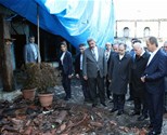Gençlik ve Spor Bakanı Akif Çağatay Kılıç, Samsun'un Vezirköprü ilçesinde yer alan ve yangında zarar gören Tarihi Taşhan'da incelemelerde bulundu.