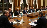Gençlik ve Spor Bakanı Akif Çağatay Kılıç, Türkiye Futbol Federasyonu ve Kulüpler Birliği Vakfı Yönetim Kurulu ile Sayın Cumhurbaşkanımız Recep Tayyip Erdoğan'ı Cumhurbaşkanlığı Sarayında ziyaret etti