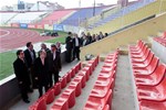 Gençlik ve Spor Bakanı Akif Çağatay Kılıç, Çanakkale 18 Mart Stadyumu inşaatında incelemelerde bulundu.