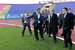 Gençlik ve Spor Bakanı Akif Çağatay Kılıç, Çanakkale 18 Mart Stadyumu inşaatında incelemelerde bulundu.