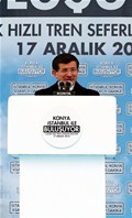 Cumhurbaşkanı Recep Tayyip Erdoğan, Başbakan Ahmet Davutoğlu ile Gençlik ve Spor Bakanı Akif Çağatay Kılıç, Konya-İstanbul Yüksek Hızlı Tren seferlerinin açılış törenine katıldılar.