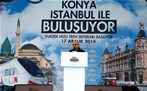 Cumhurbaşkanı Recep Tayyip Erdoğan, Başbakan Ahmet Davutoğlu ile Gençlik ve Spor Bakanı Akif Çağatay Kılıç, Konya-İstanbul Yüksek Hızlı Tren seferlerinin açılış törenine katıldılar.