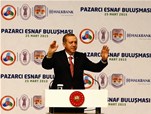 Cumhurbaşkanı Recep Tayyip Erdoğan ile Gençlik ve Spor Bakanı Akif Çağatay Kılıç, ATO Congresium'da düzenlenen Türkiye Pazarcılar, Meyveciler ve Sebzeciler Federasyonu Üyeleri ile toplantıya katıldı.