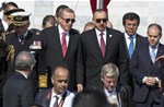 Cumhurbaşkanı Recep Tayyip Erdoğan ile Gençlik ve Spor Bakanı Akif Çağatay Kılıç, Çanakkale Kara Savaşlarının 100. Yıl Anma Törenleri'ne katıldı.