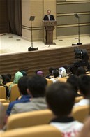Cumhurbaşkanı Recep Tayyip Erdoğan, Gençlik ve Spor Bakanı Akif Çağatay Kılıç ile beraberindeki gençleri Cumhurbaşkanlığı Sarayı'nda kabul etti.