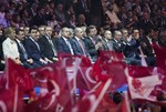 Cumhurbaşkanı Recep Tayyip Erdoğan ile Gençlik ve Spor Bakanı Akif Çağatay Kılıç, Ankara Arena Spor Salonu'nda düzenlenen Türkiye Gençlik Kulübü Federasyonu Kongresi'ne katıldı.