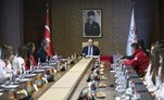 Gençlik ve Spor Bakanı Akif Çağatay Kılıç, Buz Hokeyi Kadın A Milli Takımını makamında kabul etti.