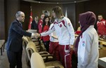 Gençlik ve Spor Bakanı Akif Çağatay Kılıç, Buz Hokeyi Kadın A Milli Takımını makamında kabul etti.