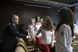 Gençlik ve Spor Bakanı Akif Çağatay Kılıç, Buz Hokeyi Kadın A Milli Takımını makamında kabul etti.